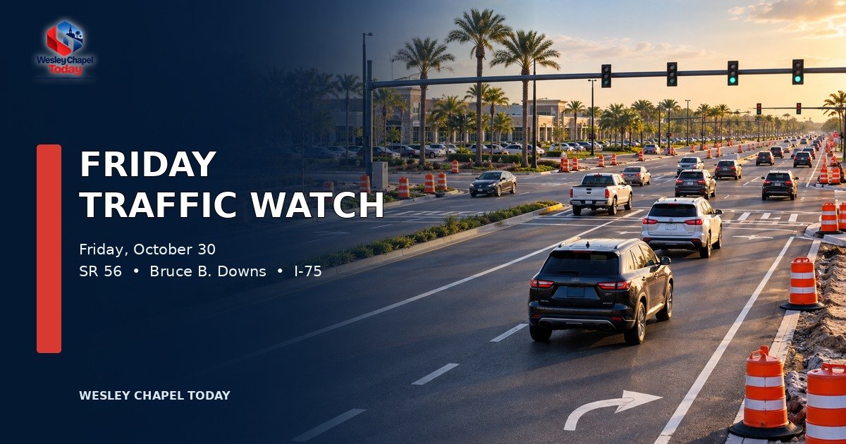Friday Traffic Watch: obra mantém restrição na conversão da SR 56 em Wesley Chapel