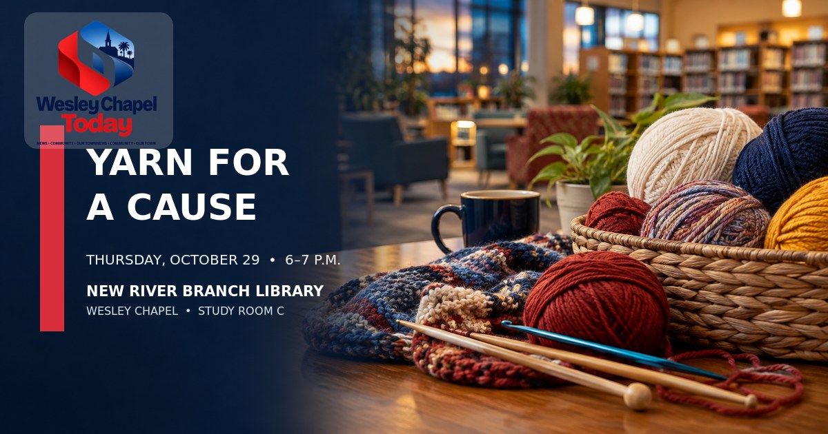 New River Library invites Wesley Chapel residents to Yarn for a Cause gathering