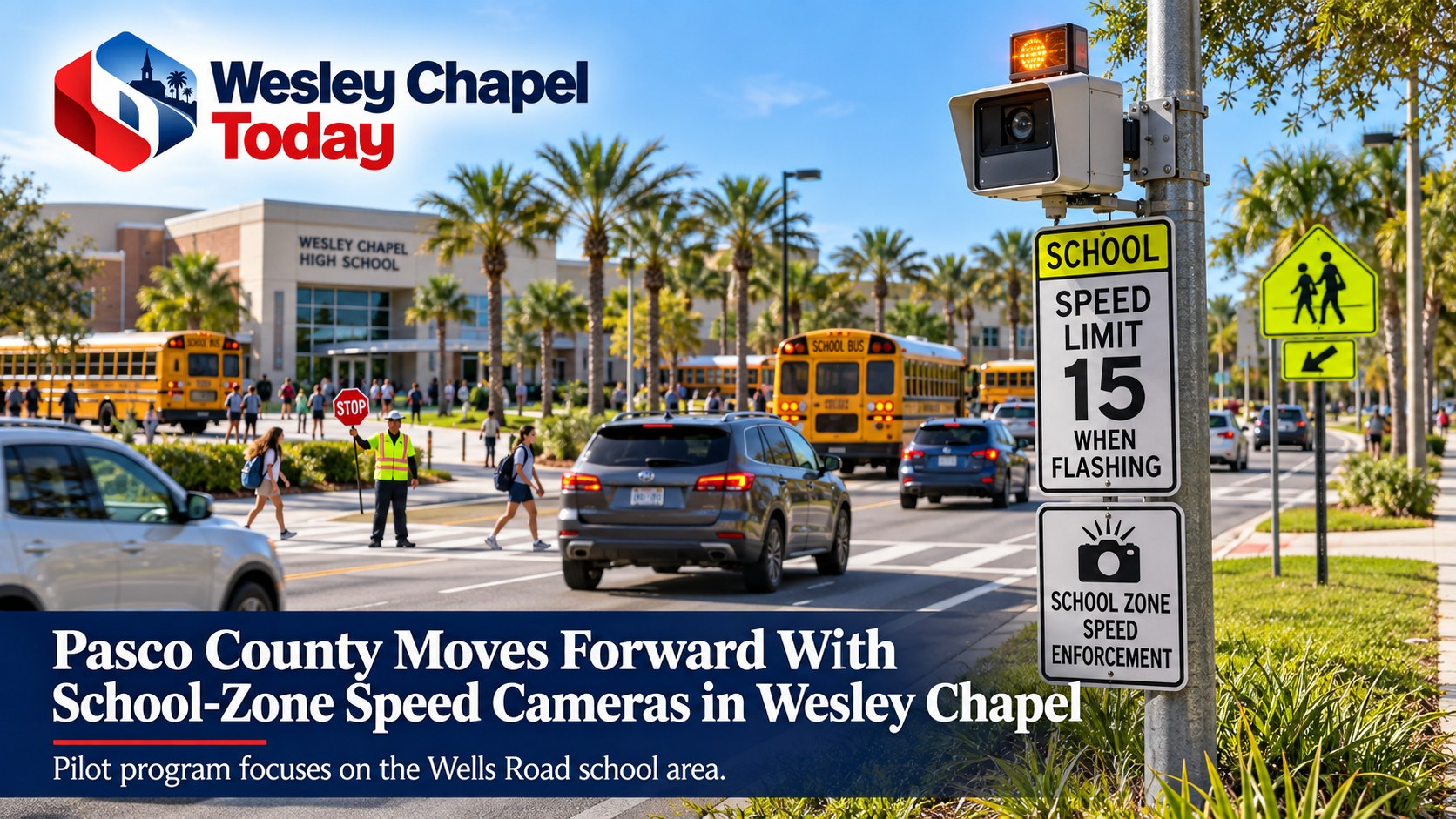 Pasco County avança com radares em zonas escolares de Wesley Chapel