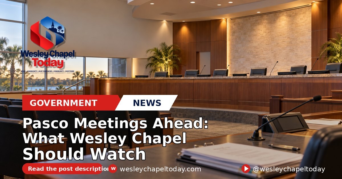 Pasco Meetings Ahead: Why Wesley Chapel Residents Should Watch October 20 and 22