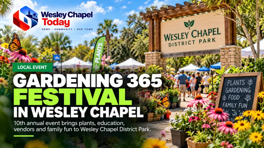 Gardening 365 Festival Celebrates 10 Years Today in Wesley Chapel  *Pasco County's largest gardening festival returns to Wesley Chapel District Park with plants, a live butterfly exhibit, educational seminars, family activities and free admission.