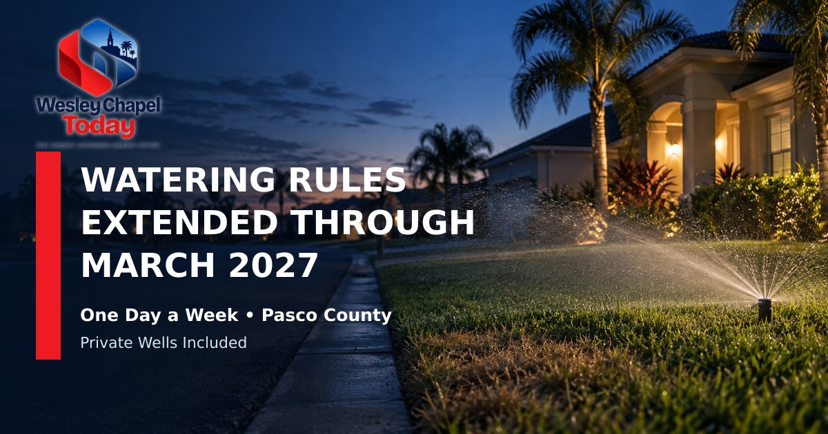Wesley Chapel watering remains limited to one day a week through March 2027