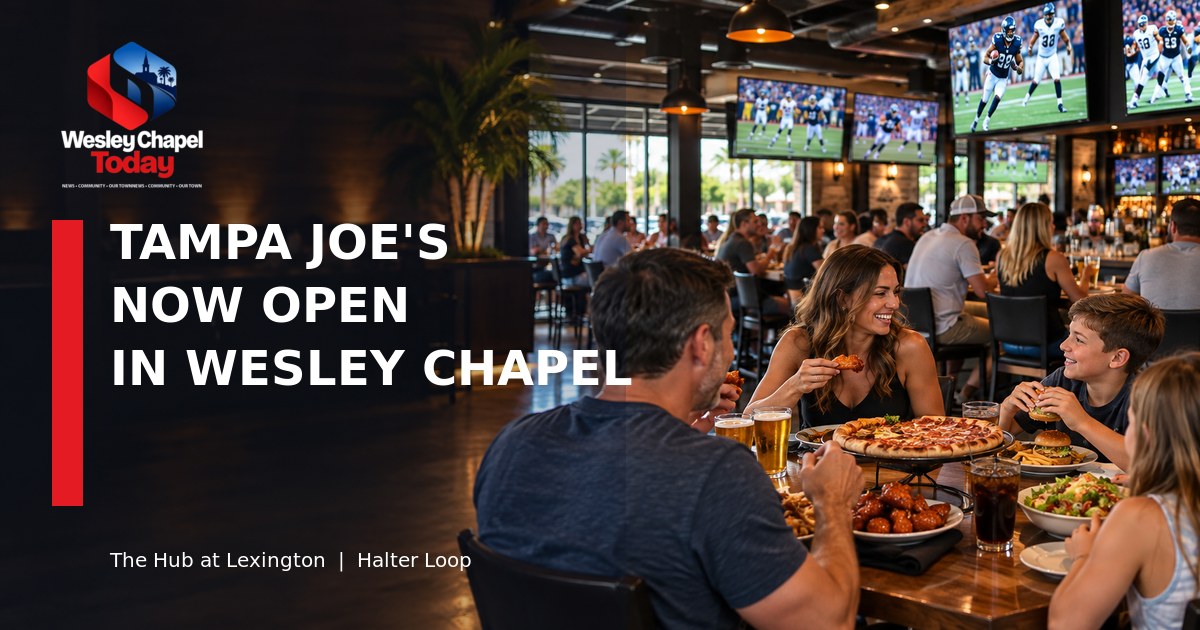 Tampa Joe’s já está aberto no The Hub at Lexington Oaks em Wesley Chapel