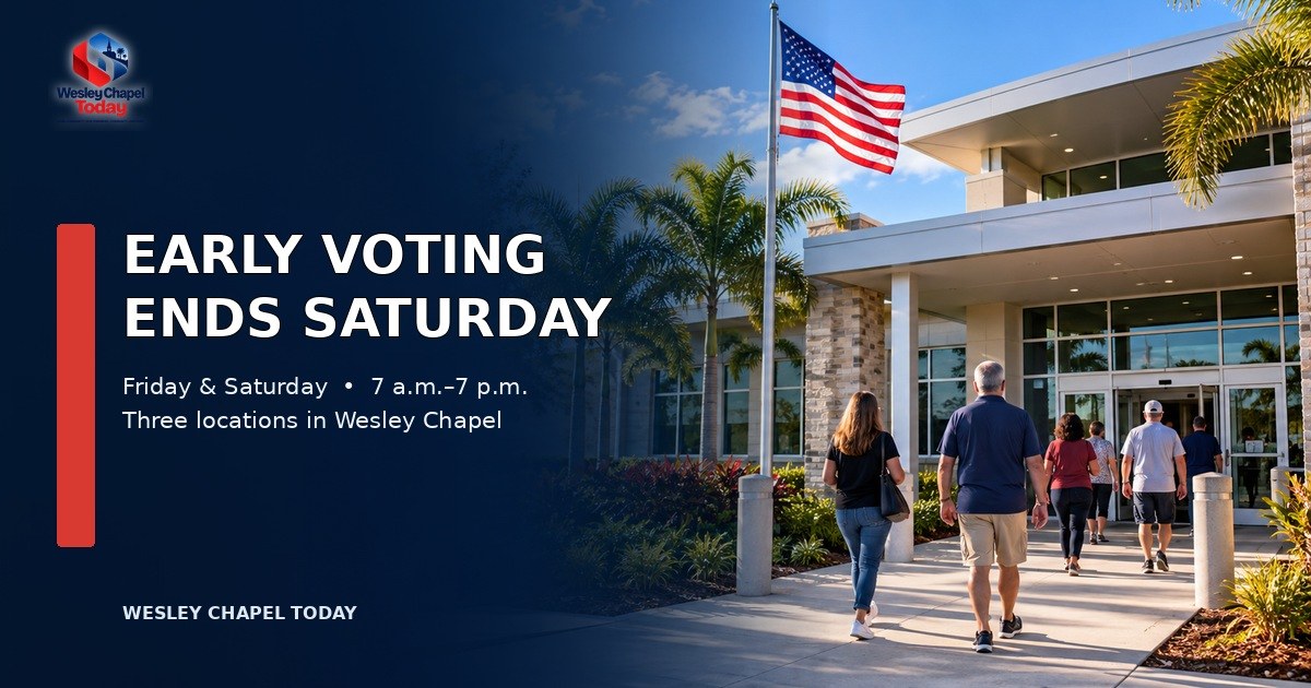 Votação antecipada termina sábado: três locais continuam abertos em Wesley Chapel